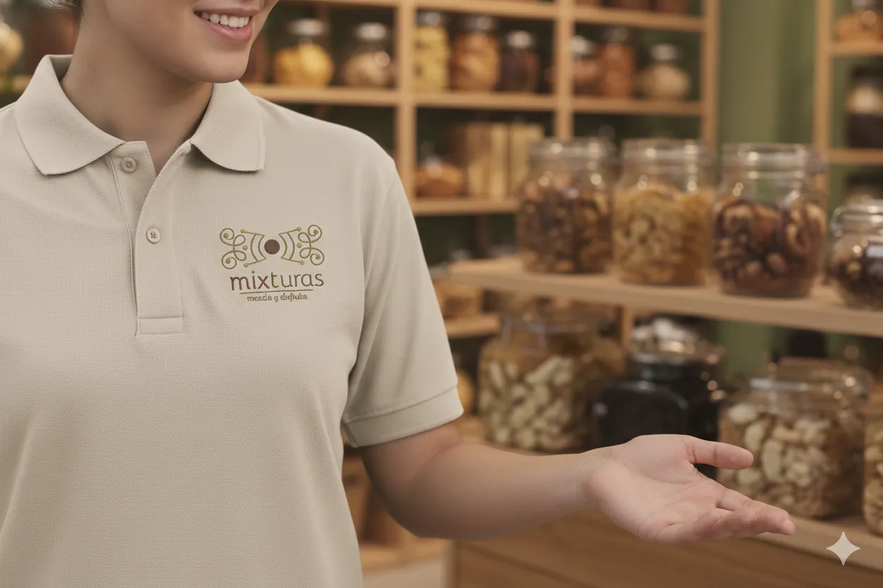 Staff polo with logo